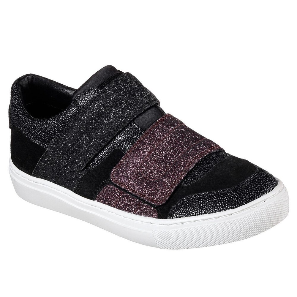 New Womens Glitter Shoes Fashion Casual Sneakers 7 Black Pink Strap Skechers